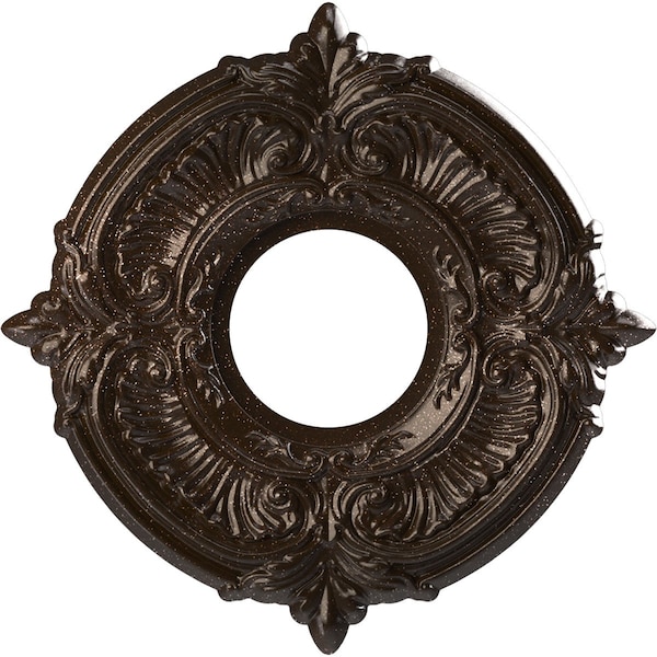 Ekena Millwork Attica PVC Medallion (Canopies up to 4 1/8"), 10"OD x 3 1/2"ID x 3/4"P, Metallic Mystic Brown CMP10ATAMB - main